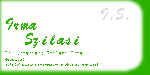 irma szilasi business card